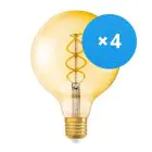 Voordeelpak 4x Osram Vintage 1906 LED E27 Globe 5W 820 Goud | Vervangt 25W